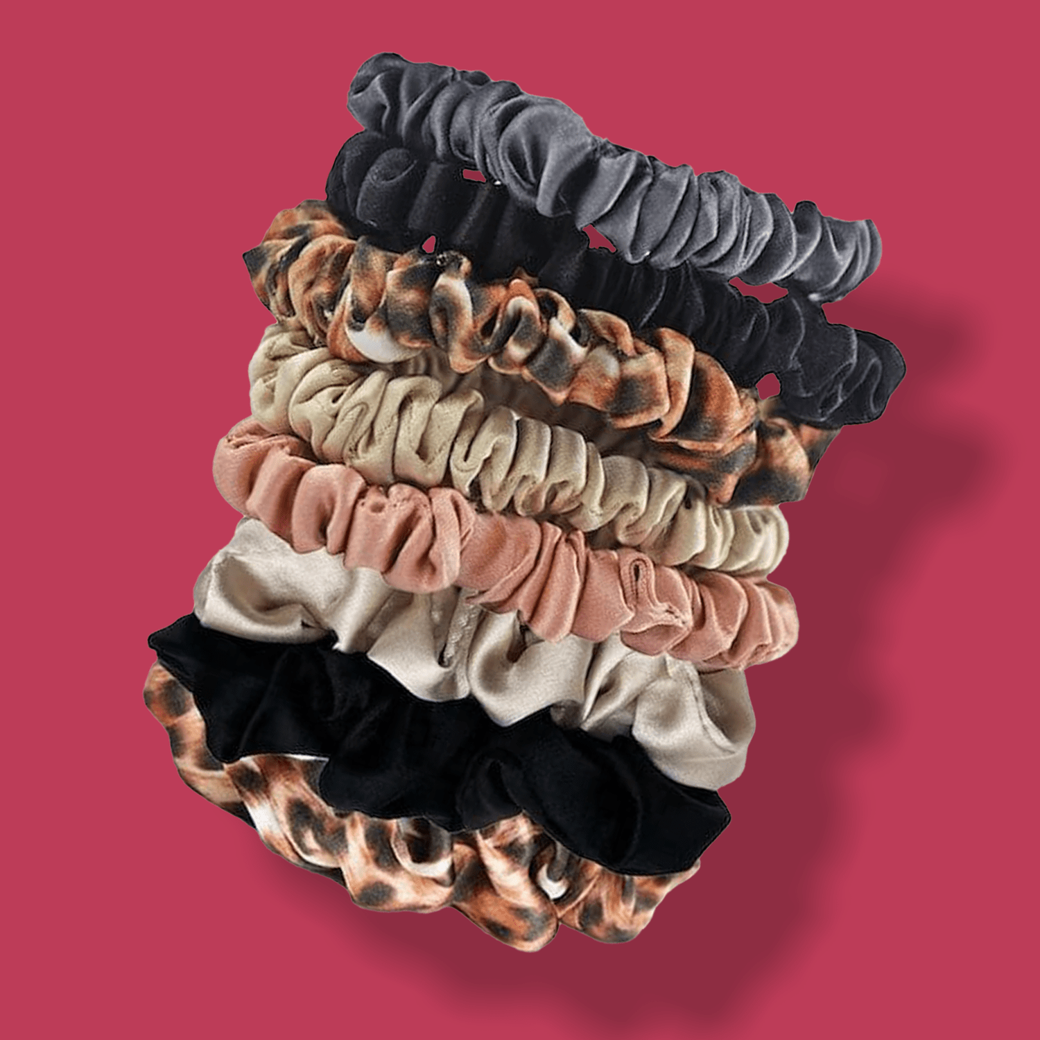 NIGHT Silk Scrunchies Silk Assorted Scrunchies – 8 Pack