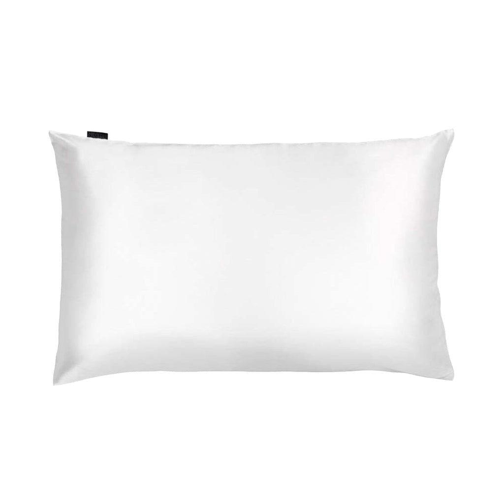 clean silk pillowcase in white