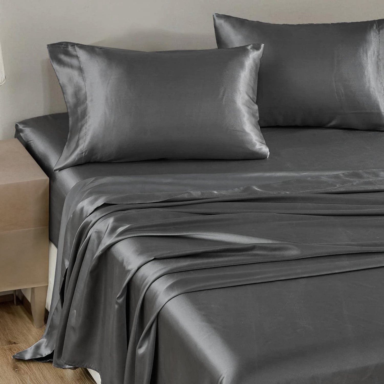 NIGHT SH Satin Satin Washable Sheet (Separates)