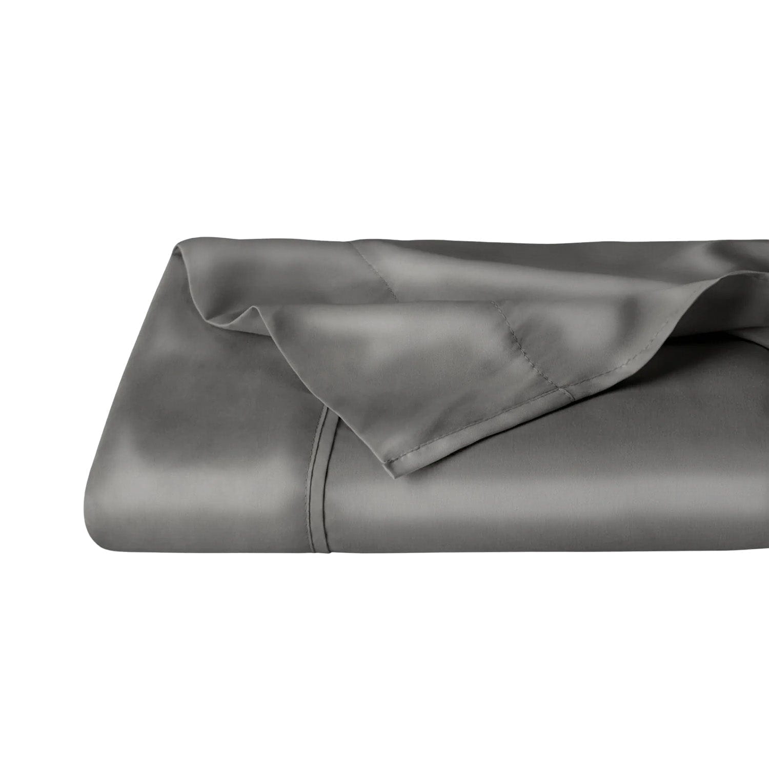 NIGHT Duplicate Queen / Gunmetal Silk NonSlip Flat Sheet