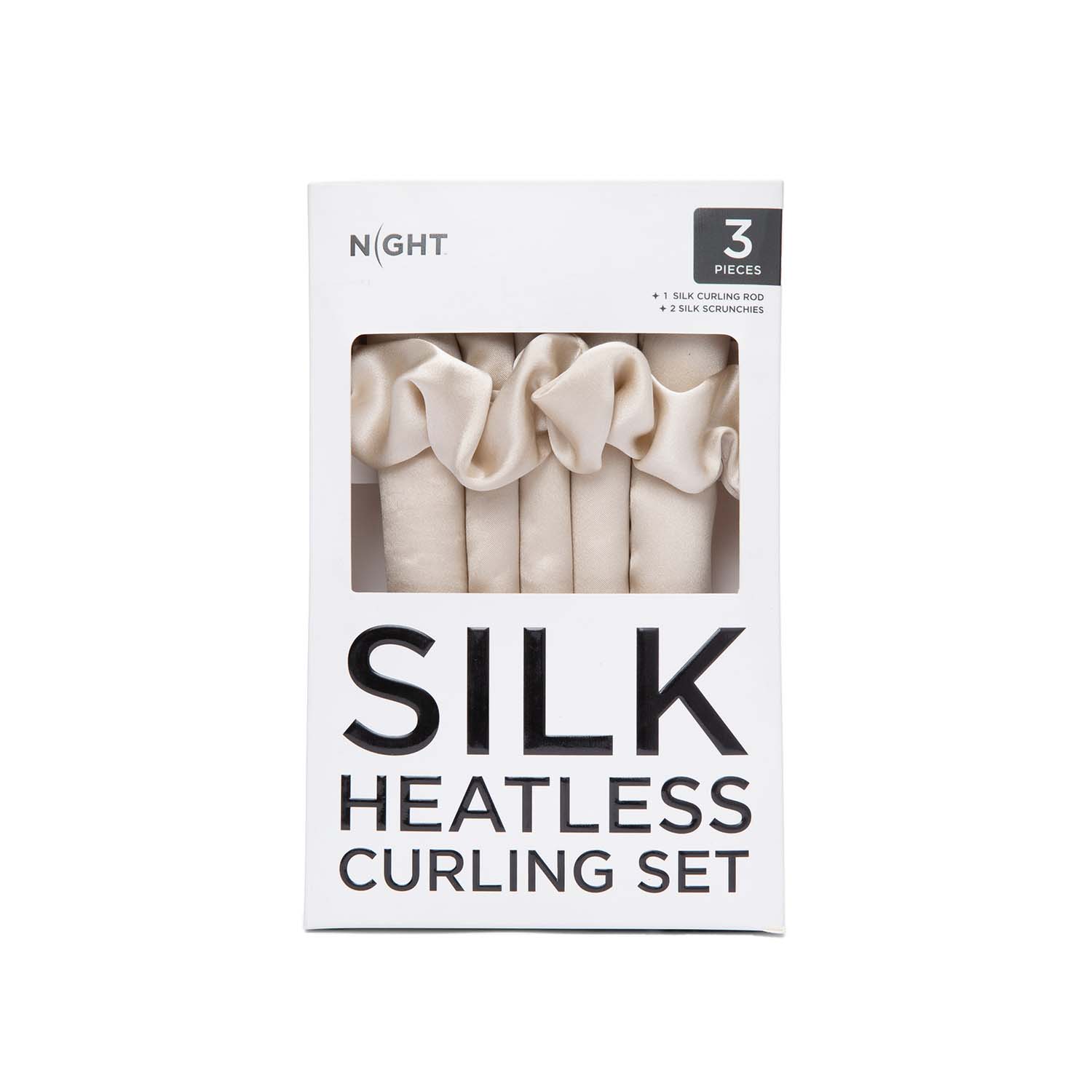 NIGHT HAIR ACCESSORIES Silk Heatless Curling Set - 3pk