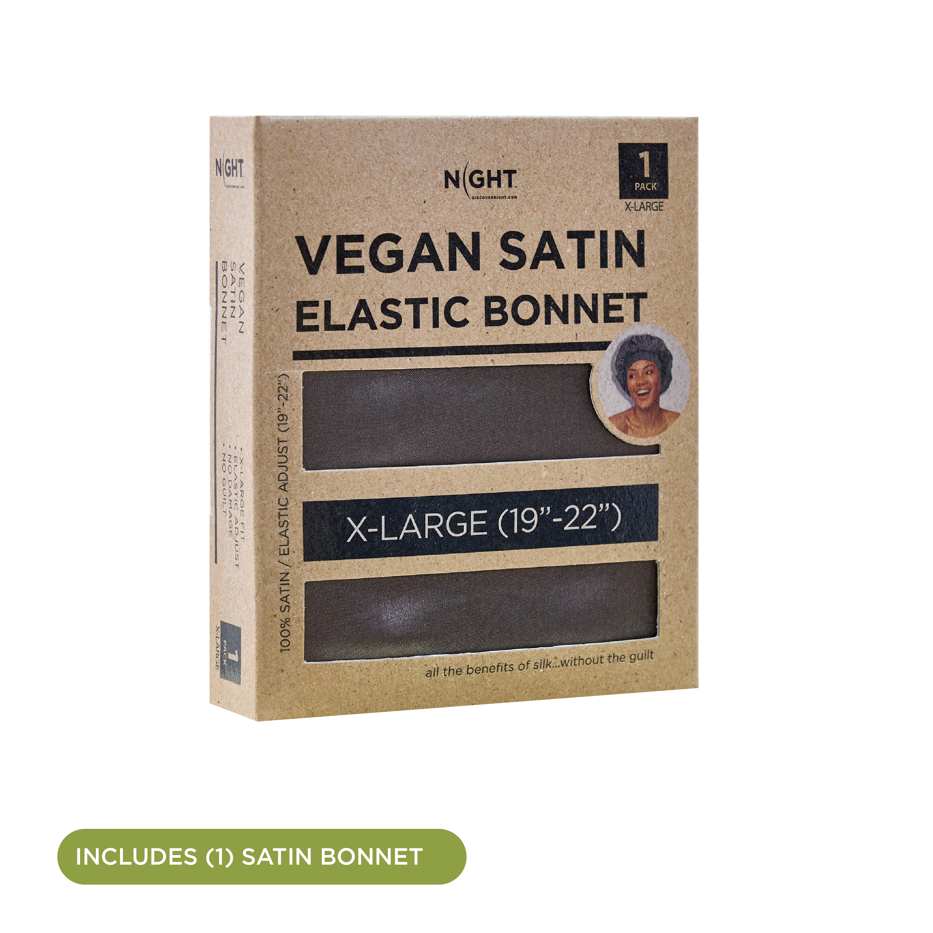 MEND HAIR ACCESSORIES Satin Bonnet, Elastic