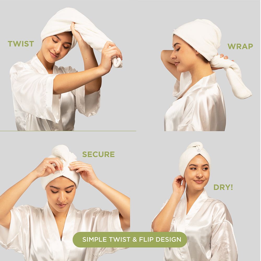 MEND HAIR ACCESSORIES Spa White Quick Dry Hair Towel