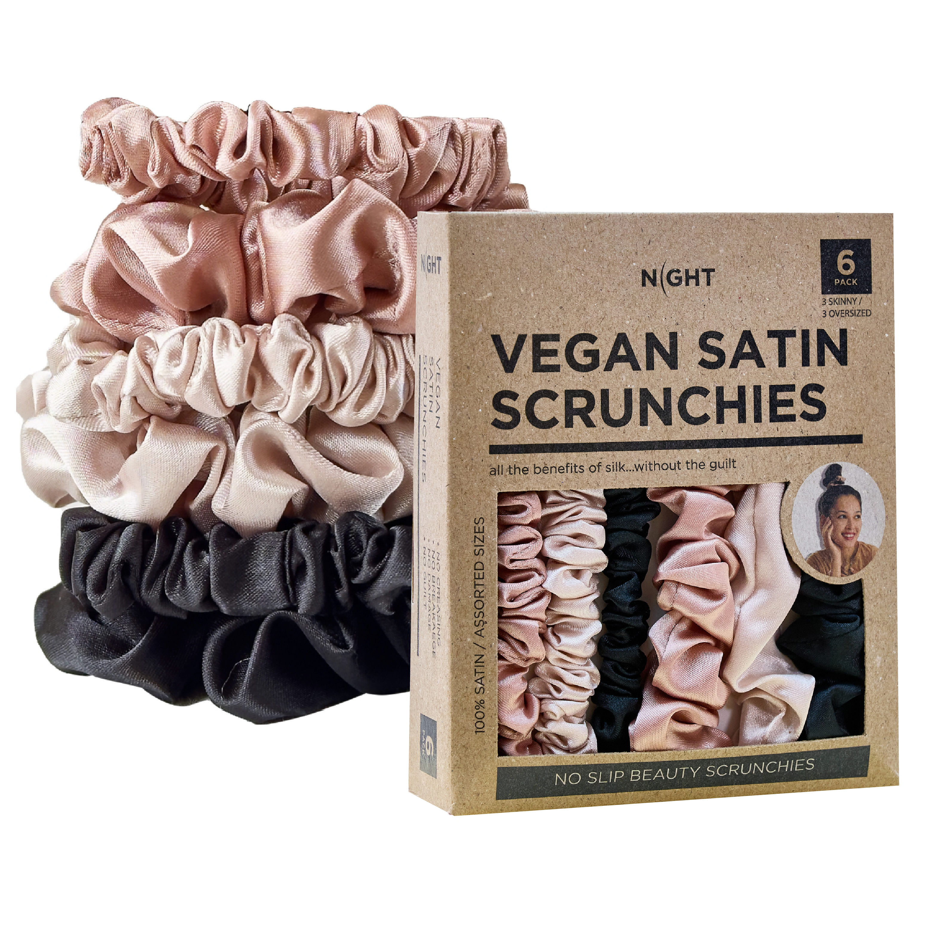 MEND Satin Scrunchies Satin Scrunchies, Skinny & Oversized