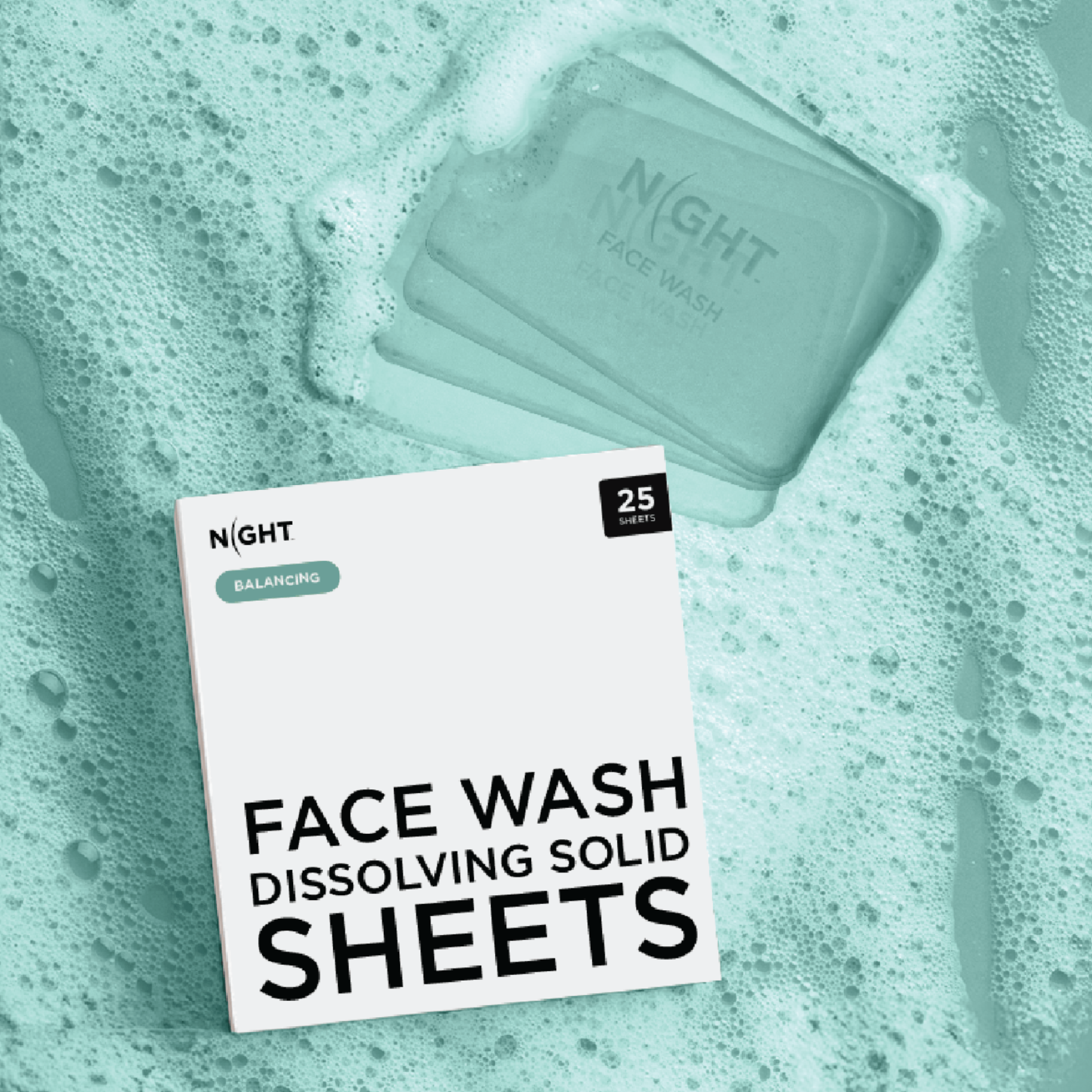 NIGHT Duplicate Foaming Face Wash, Korean Skincare Cleanser, Cica + Centella