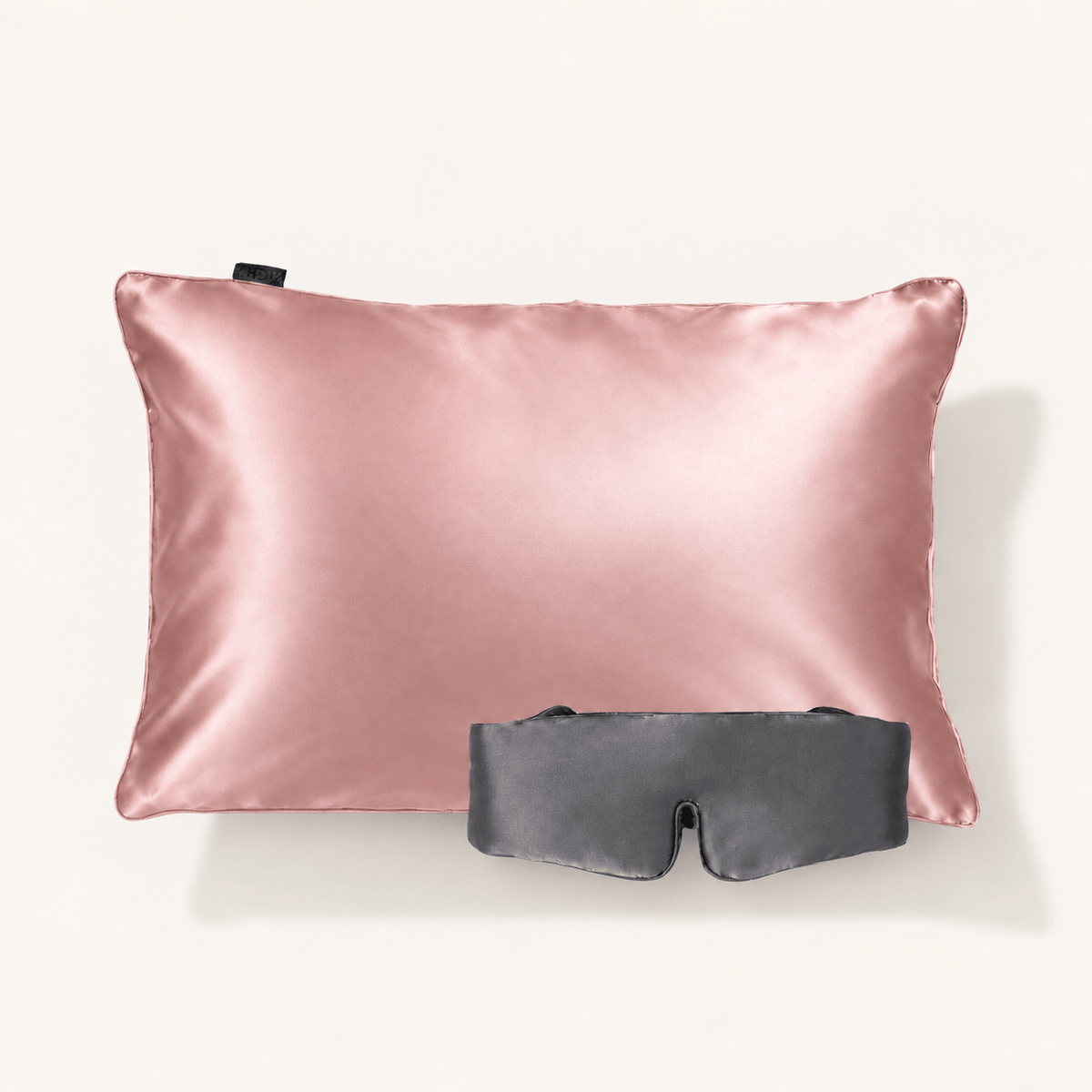 NIGHT Duplicate Standard/Queen / Blush Silk Sleep Set, Pillowcase & Eye Mask