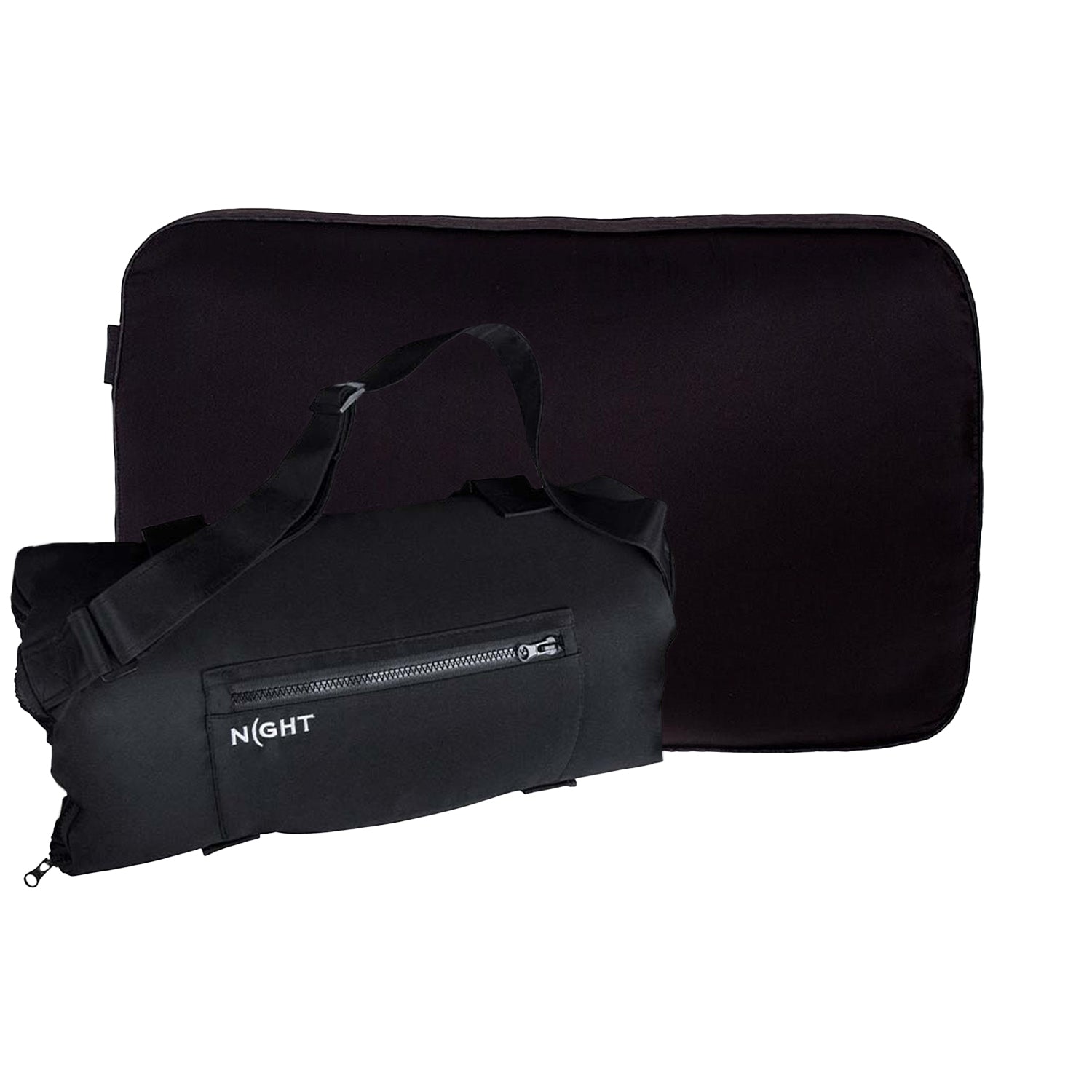 NIGHT Duplicate Standard\Queen / Pillow + 1 Silk Cover + Travel Compression Case Signature NIGHT Pillow, Airlight Memory Foam, Silk Cover