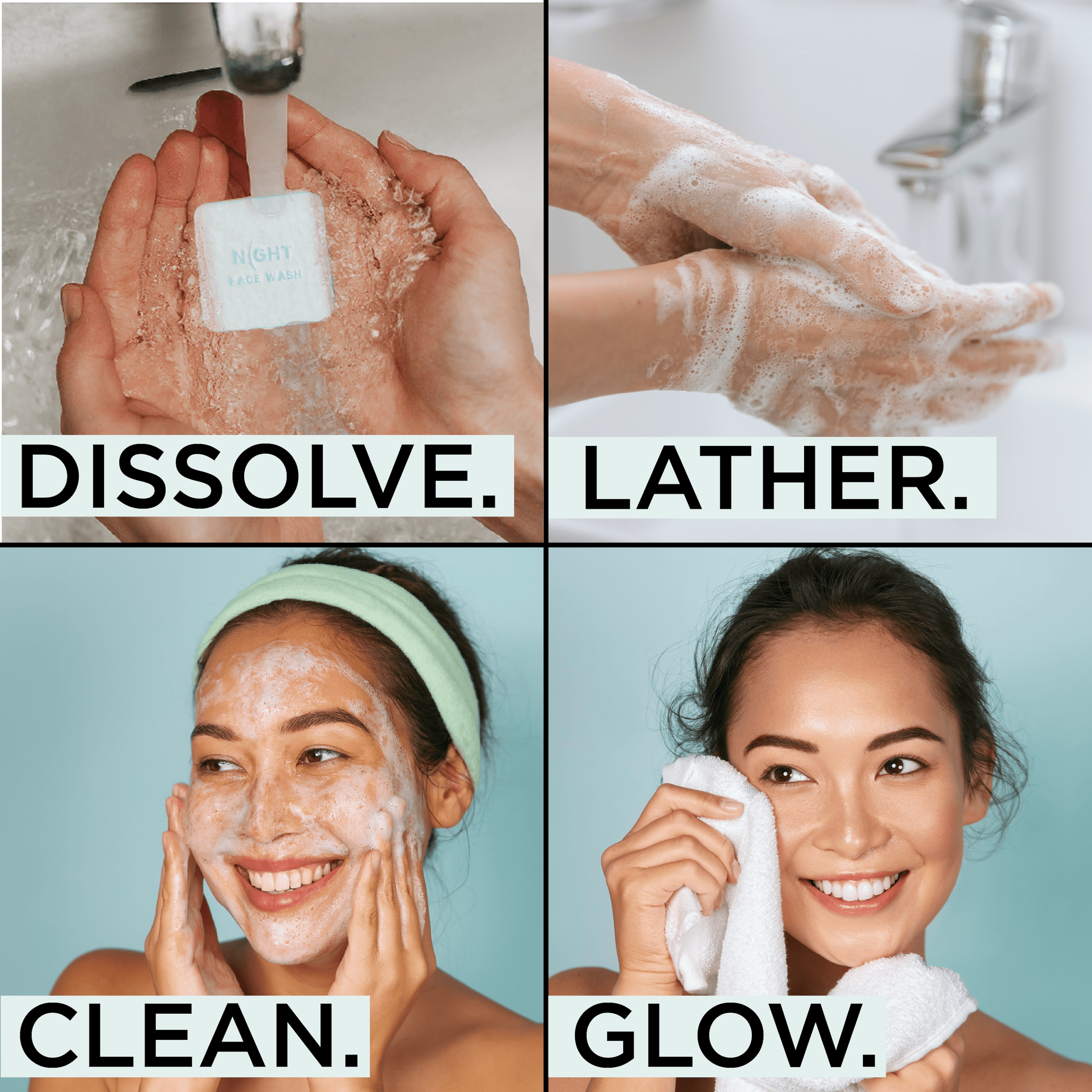 NIGHT Face Wash Face Wash Squares (100 Pack)