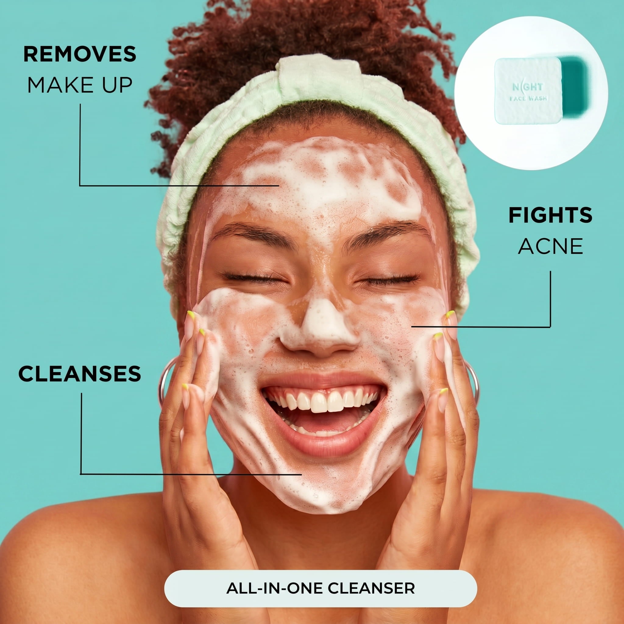 NIGHT Face Wash Face Wash Squares (100 Pack)