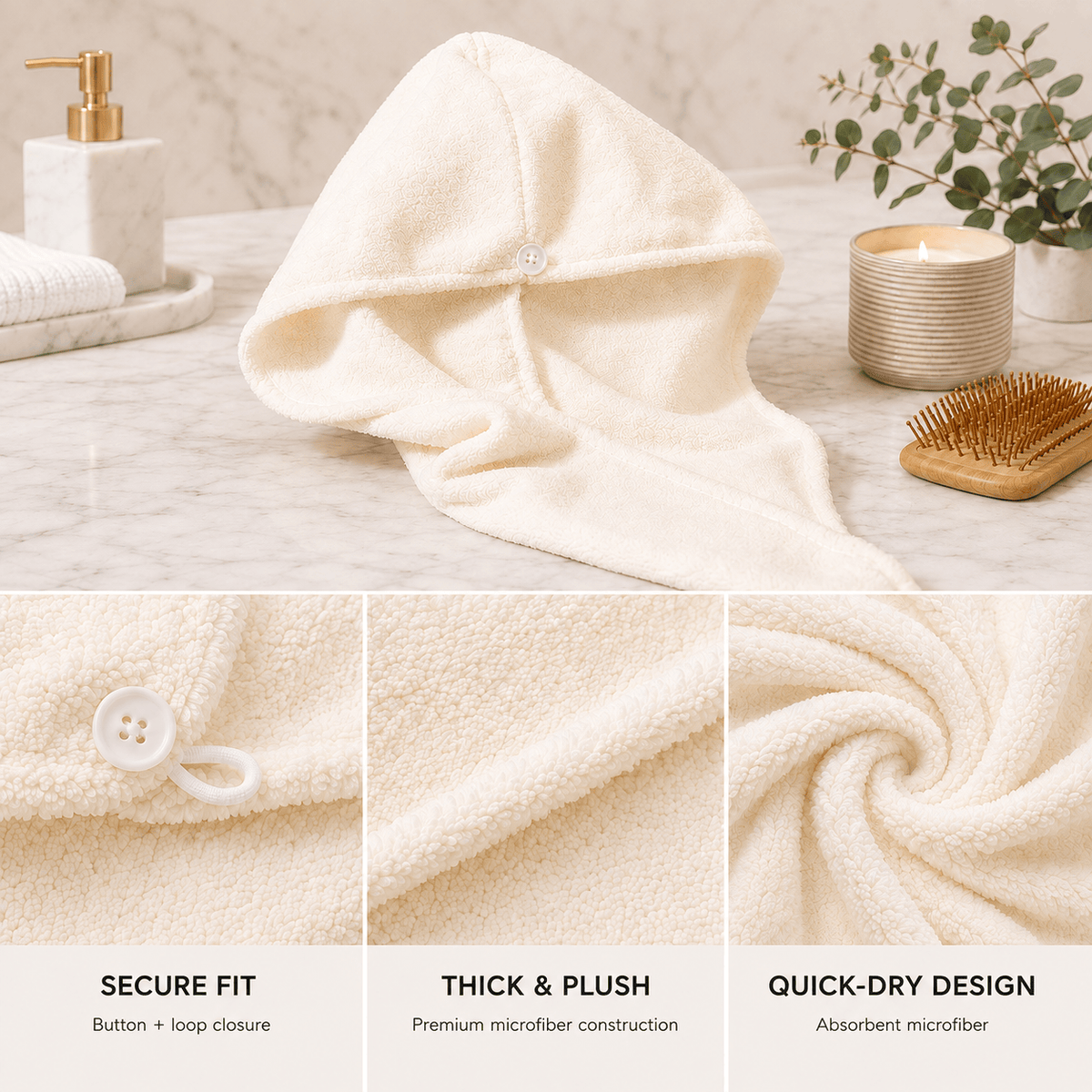 NIGHT HAIR ACCESSORIES Quick Dry Hair Towel