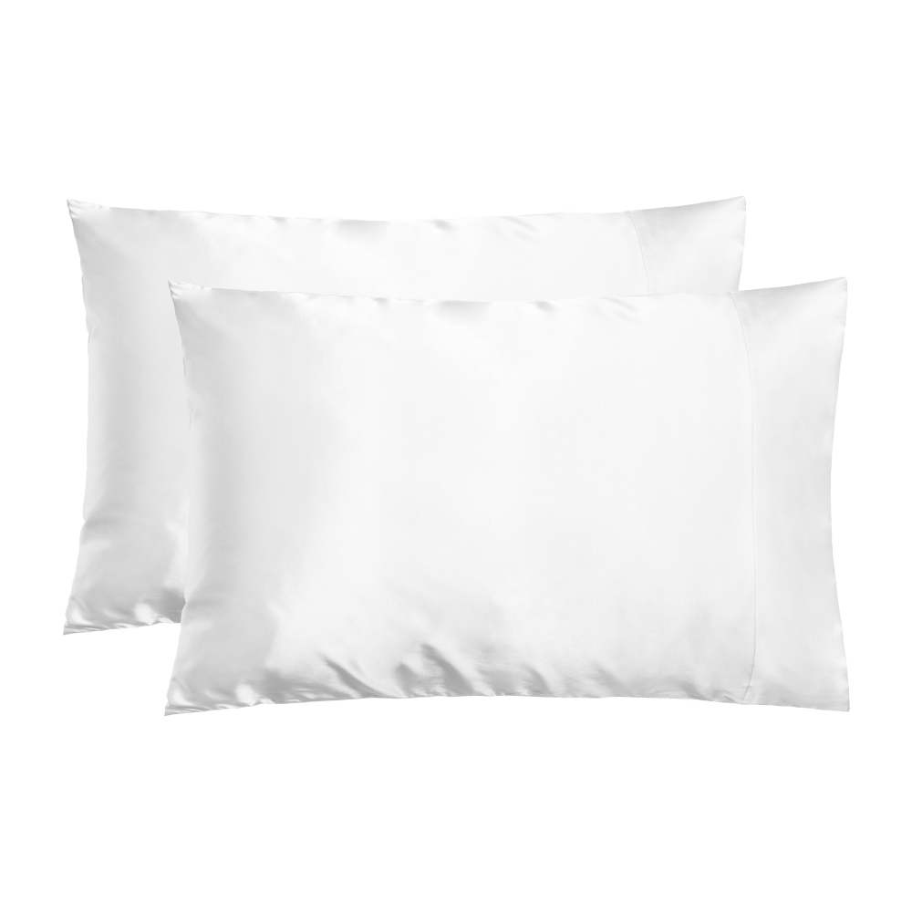 NIGHT PC Satin Standard/Queen / White / 2 Pack Satin Washable Pillowcase