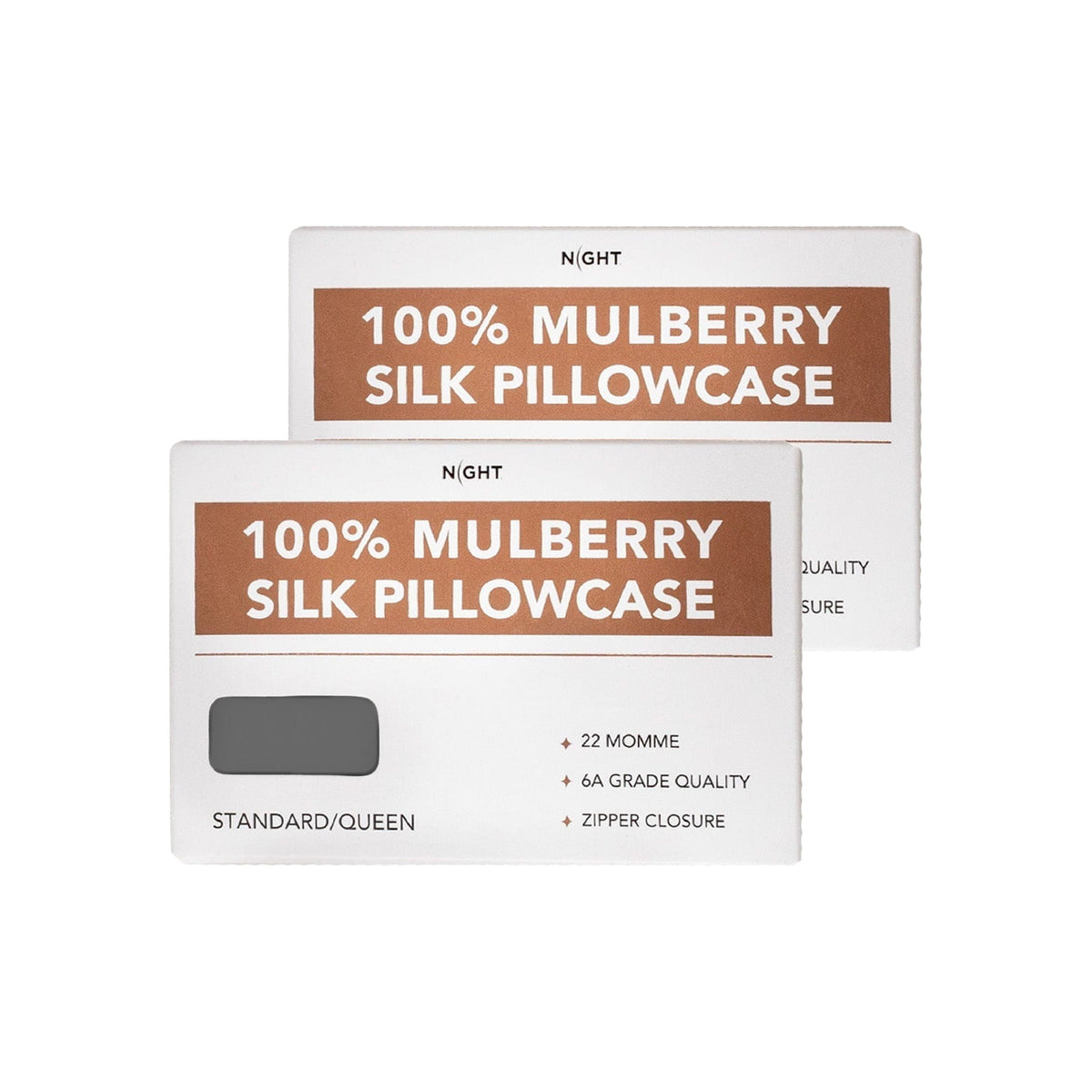 NIGHT PC Silk 100% Mulberry Silk Pillowcase, 2 Pack