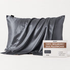NIGHT PC Silk King / Gunmetal Silk Pillowcase, 100% Silk, Zipper