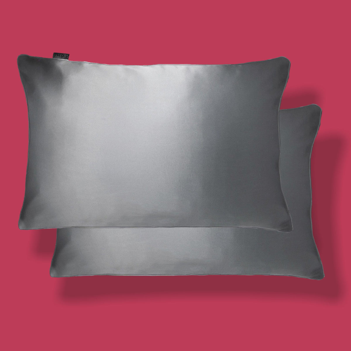 NIGHT PC Silk Std/Qn / Gunmetal 100% Mulberry Silk Pillowcase, 2 Pack