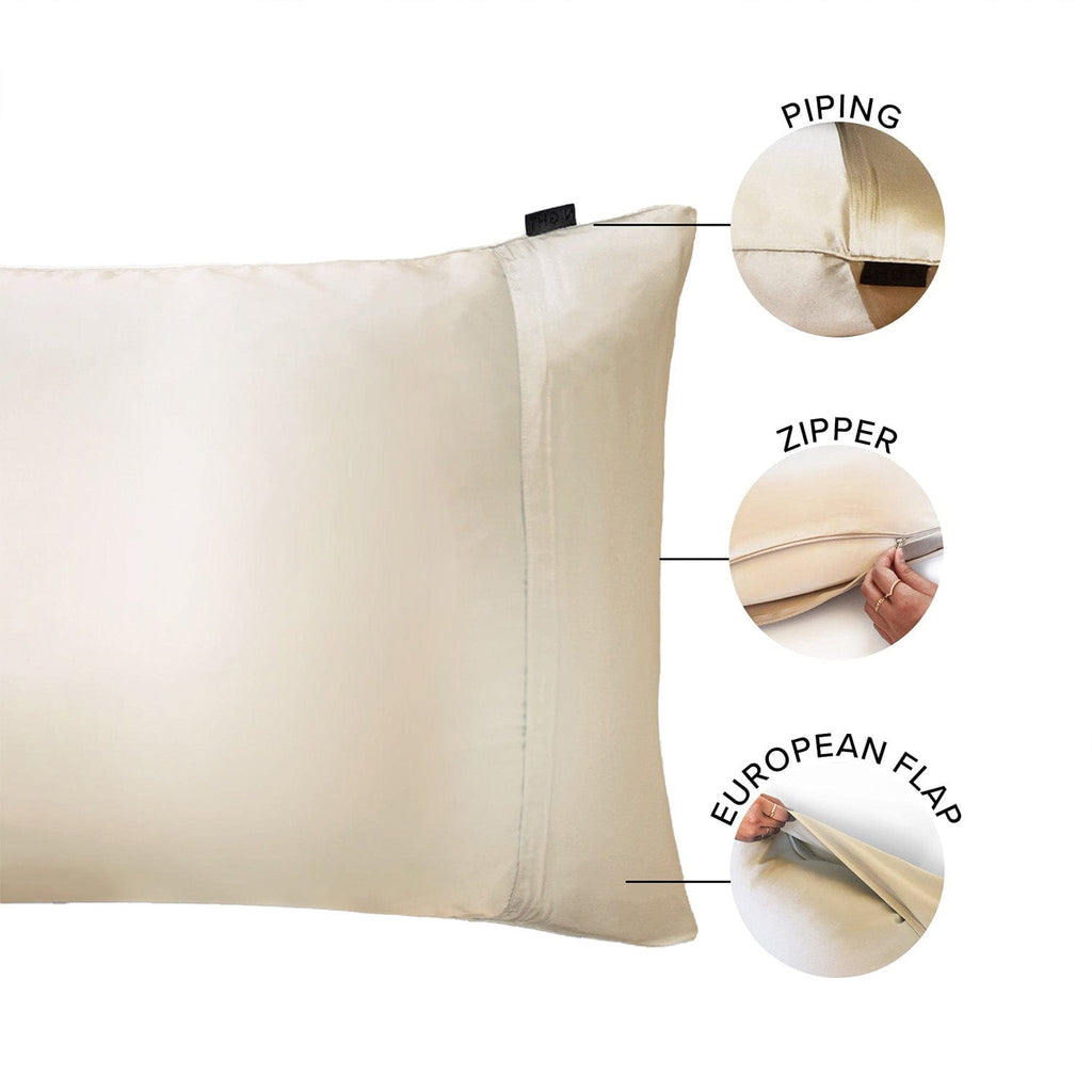 infographics highlighting pillowcase features