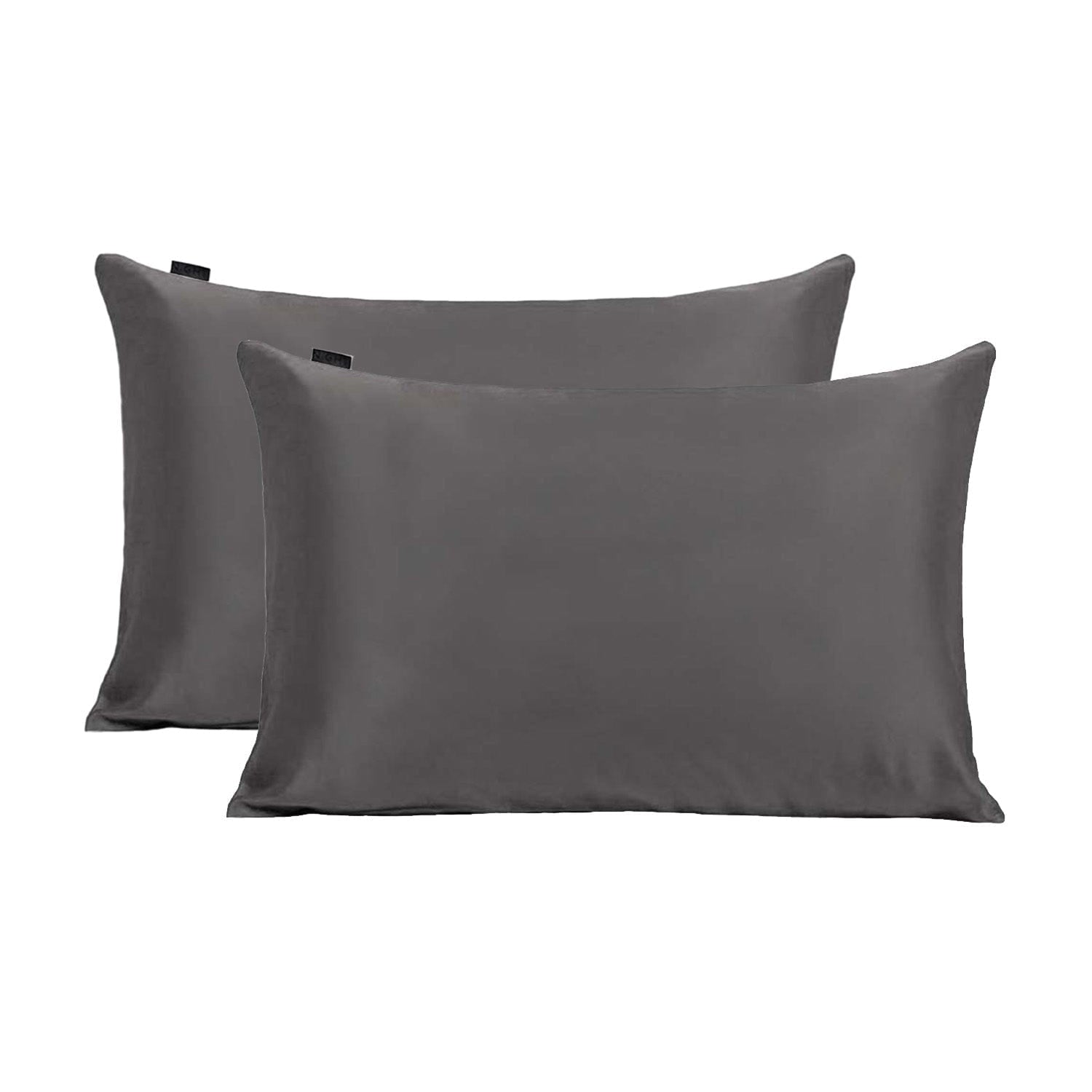 NIGHT PC Satin Gunmetal / Std/Qn / 2-Pack Vegan Satin Pillowcase