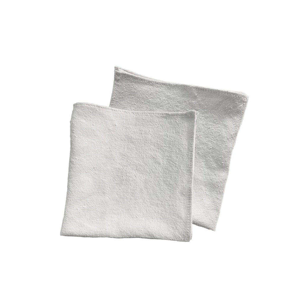 2 folded silk washcloths
