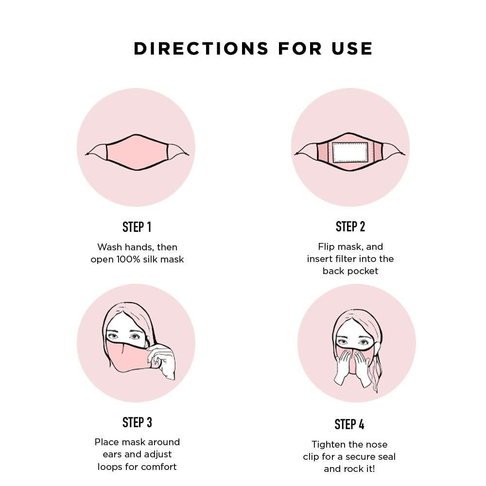 Directions for use for the silk face mask