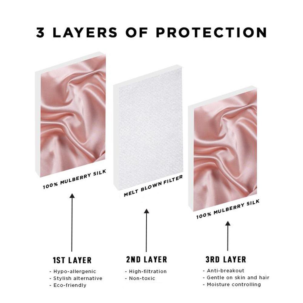 disposable silk mask filters 3 layers of protection 
