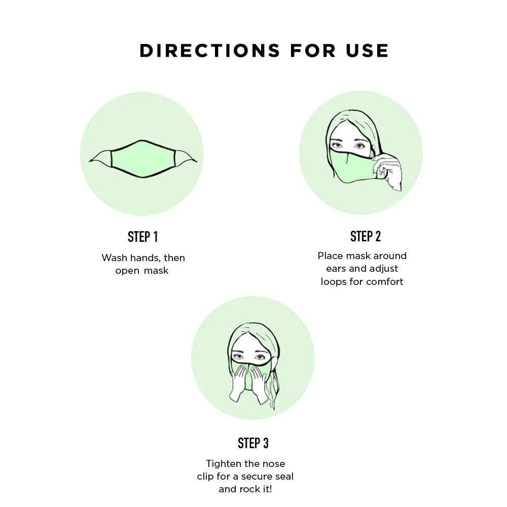 Directions for using satin face mask