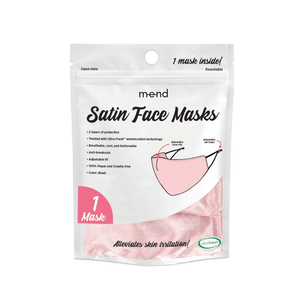 blush satin face mask packaging