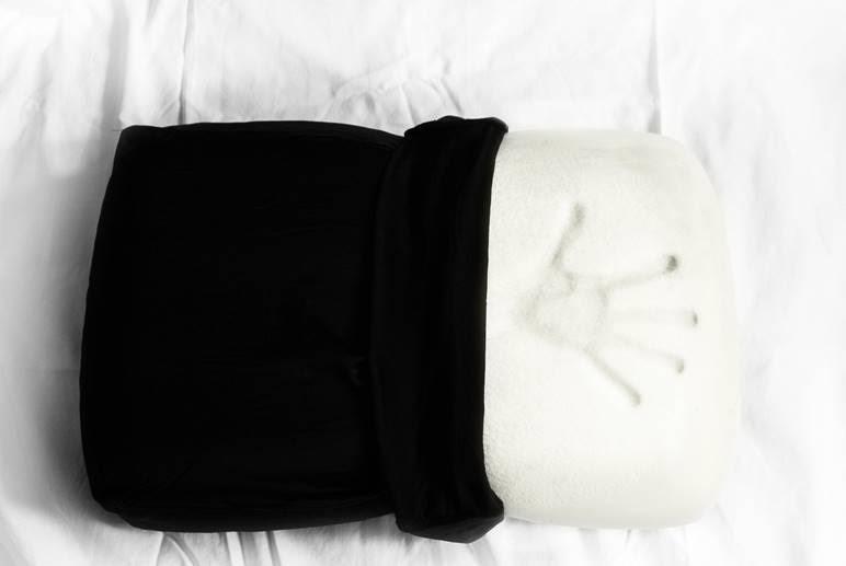 handprint on night pillow